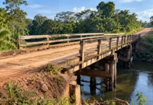 TCE-RO cobra comprovação de avanços na substituição de pontes de madeira Ponte de madeira em rodovia estadual ilustra monitoramento do TCE-RO sobre substituição de estruturas em Rondônia