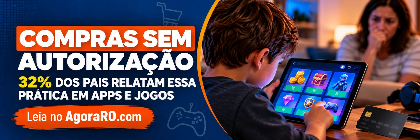 Arte sobre compras sem autorização em aplicativos e jogos com criança usando tablet e responsável ao fundo