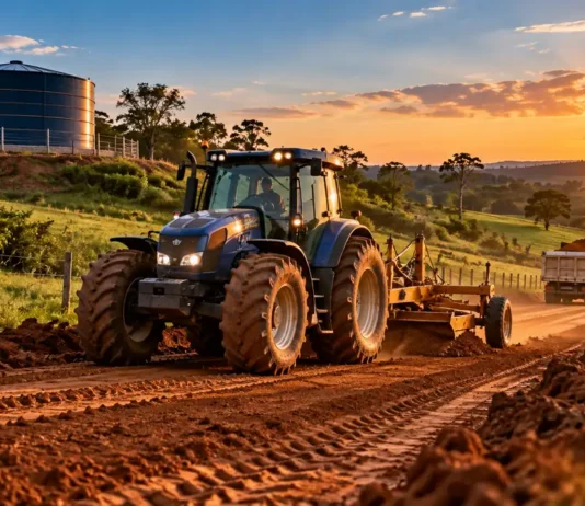 Buritis lista 53 pedidos rurais que aguardam atendimento Serviços rurais em Buritis representados por maquinário agrícola em área de produção
