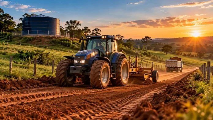 Serviços rurais em Buritis — maquinário no campo Serviços rurais em Buritis representados por maquinário agrícola em área de produção