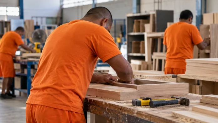 Pessoas privadas de liberdade em atividade laboral ilustram trabalho no sistema prisional em Rondônia