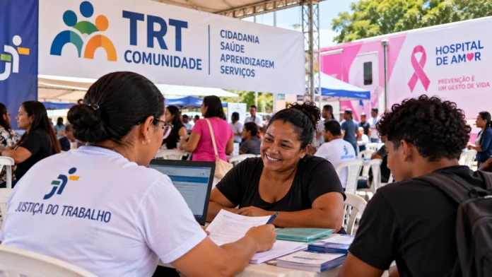 Atendimento em edição anterior do TRT Comunidade, imagem ilustrativa para evento de 2026