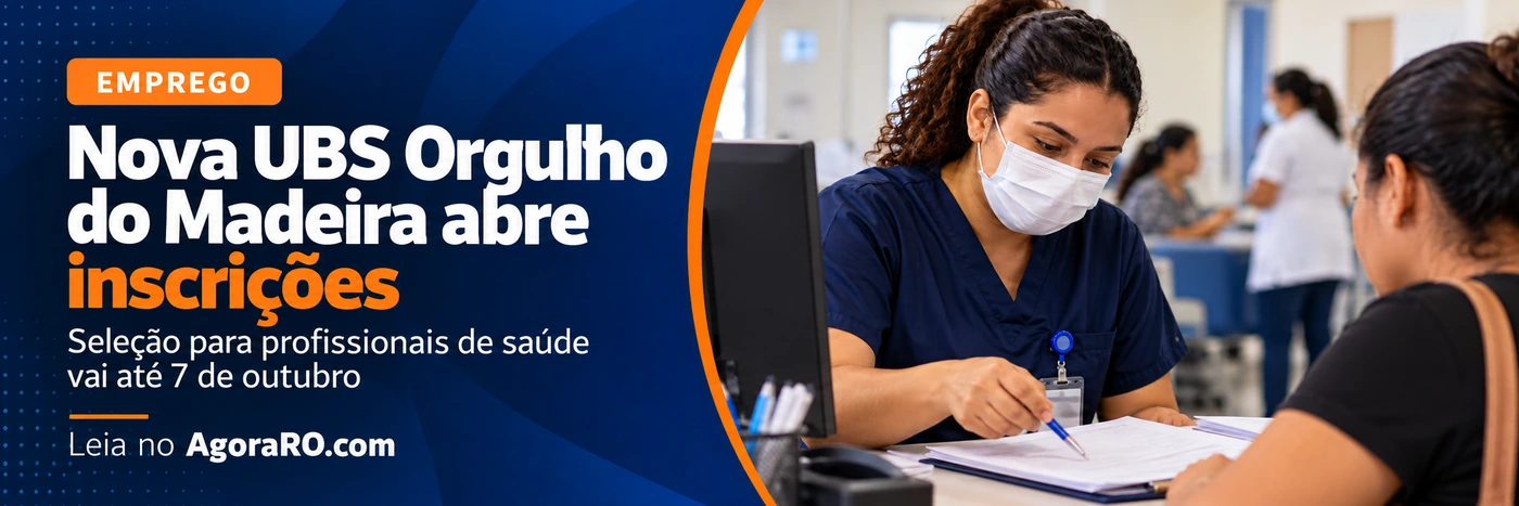 Arte sobre processo seletivo para profissionais de saúde da nova UBS Orgulho do Madeira