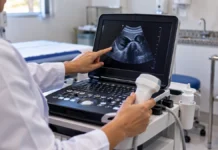Vilhena recebe três dos 11 ultrassons portáteis comprados para UBSs; exames ainda não têm início confirmado Ultrassons portáteis em Vilhena: equipamento ilustrativo para atendimento em unidade básica de saúde