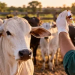 Mapa disponibiliza 14,5 milhões de doses contra clostridioses; entenda por que isso importa para Rondônia Bovino em propriedade rural durante preparação de vacina contra clostridioses