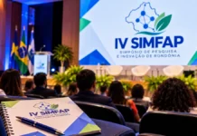 IV Simfap recebe inscrições até 4 de novembro em Porto Velho Composição ilustrativa de auditório do IV Simfap em Porto Velho, com programação de pesquisa e inovação
