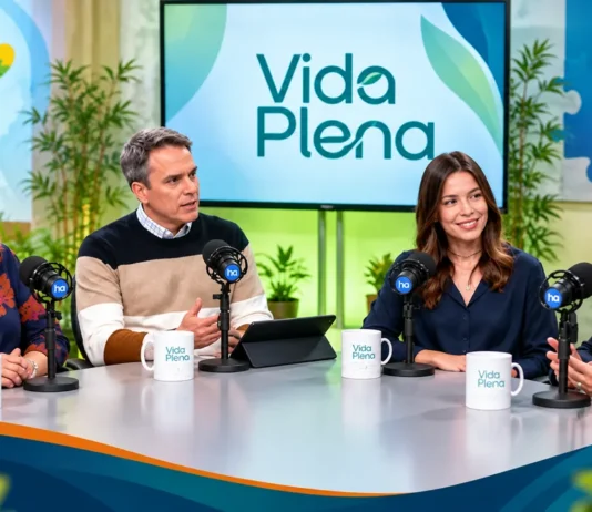 Vida Plena debate TDAH e autismo, terapias e inclusão Composição ilustrativa do programa Vida Plena com quatro participantes debatendo TDAH e autismo, diagnóstico, terapias e inclusão escolar.