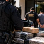 Operação Carga Fria: 18 condenados e penas acima de 374 anos Operação Carga Fria em ilustração de policiais federais e pacotes apreendidos; condenação de 18 integrantes